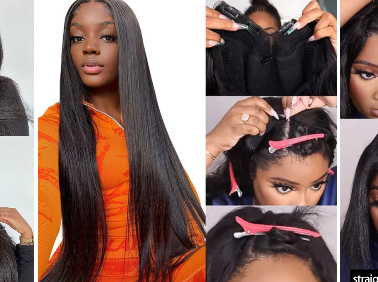 U part clip on synthetic wigs