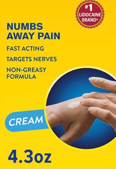 Pain relief numbing cream for massaging