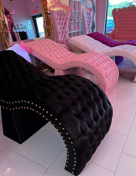 Pink Tufted Leather Eye Lash Bed